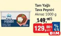 AKNAZ TAM YAĞLI TAVA PEYNİRİ 1000 G